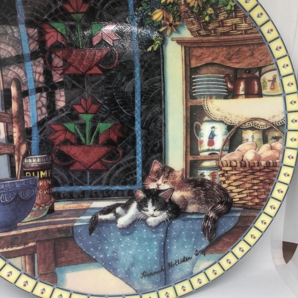 Edwin Knowles Lazy Morning Cat Plate - Picture 2 of 10